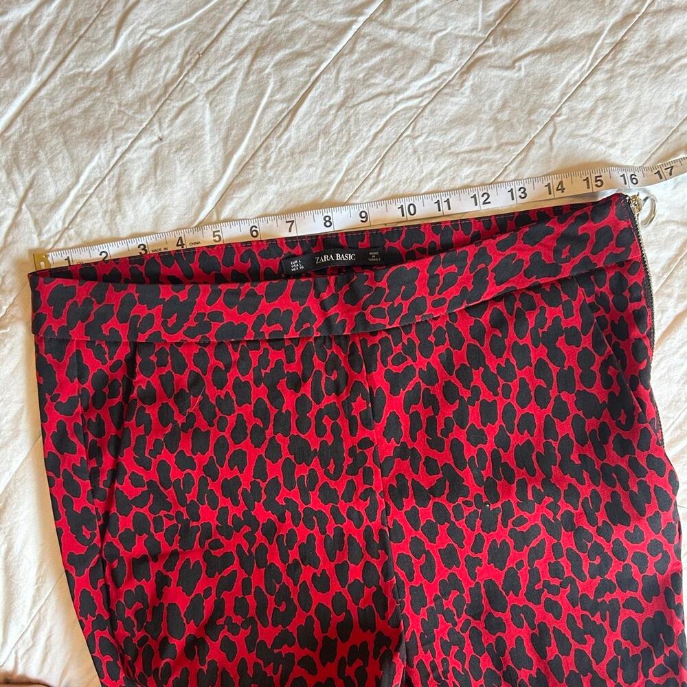 Zara basic red leopard pants - Picture 5 of 6